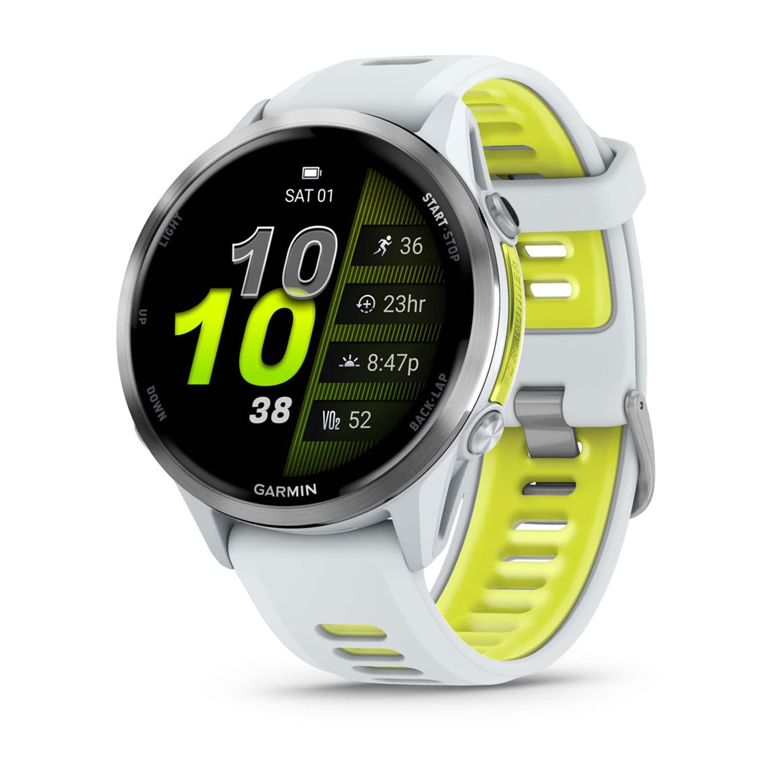 Garmin Forerunner 970 in Whitestone / Amp Yellow